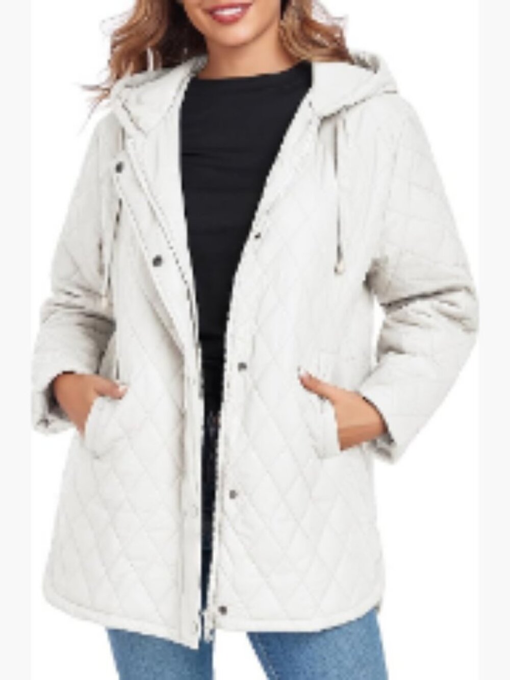 Oversized Quilted Puffer Jacket with Hood and Pockets